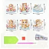 (US Local)6Pcs Acrylic  Cloud Cats Diamond Painting Fridge Magnet for Fridge