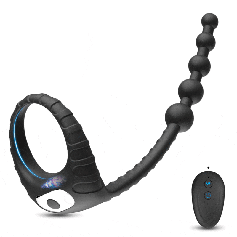 10 Frequency Vibration Cock Ring With Bead Pulling Prostate Massager Rosetoy Official