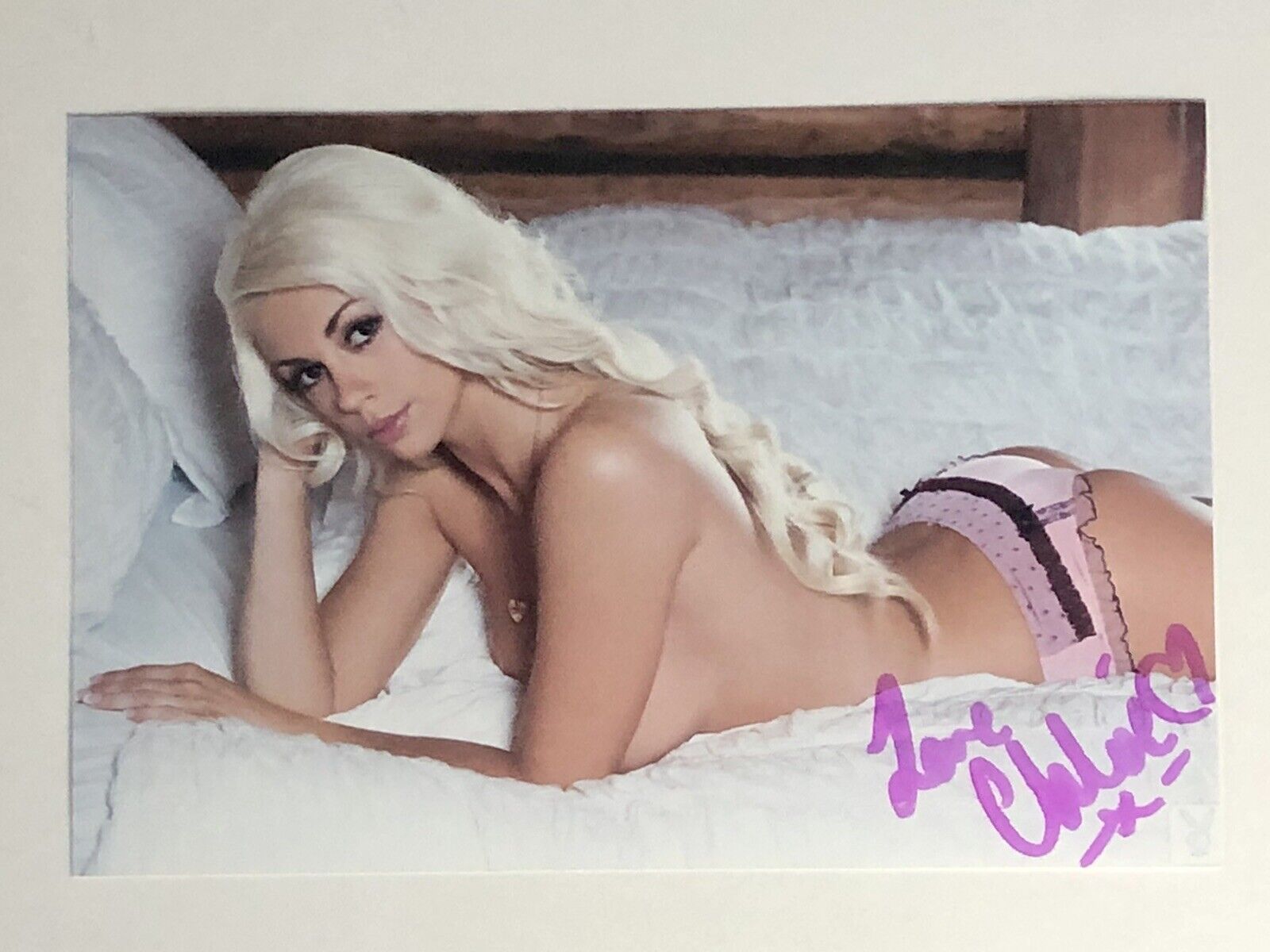 Playboy Model Chloe Crawford Autographed Photo Poster painting