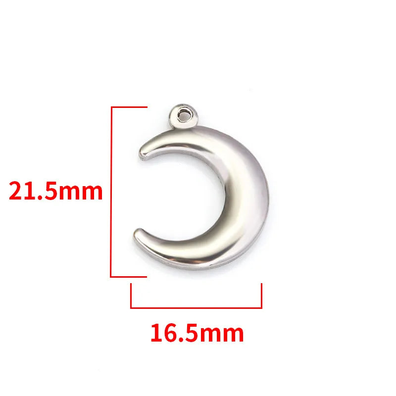 1 Piece 16.5*16.5mm 16.5*21.5mm 18*22.5mm Hole 1~1.9mm Hole 2~2.9mm 304 Stainless Steel 18K Gold Plated Moon Heart Shape Solid Color Jewelry Accessories Pendant