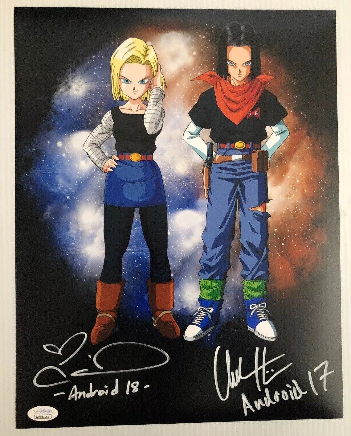 Colleen Clinkenbeard Chuck Huber Signed 11x14 Photo Poster painting Android 17 18 JSA COA 4