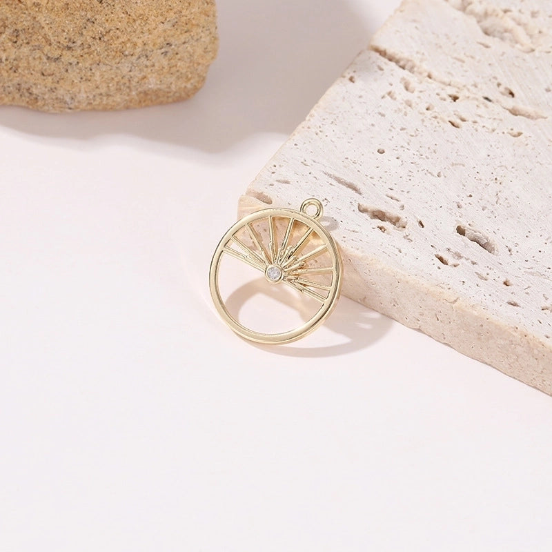 Minimalist Star Moon Heart Shape Copper Plating Inlay Zircon Charms