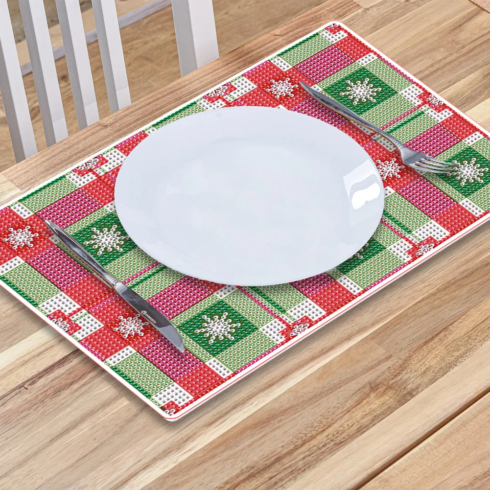 2Pcs Mandala Pattern Diamond Painting Placemat DIY Diamond Crafts(30*20cm)