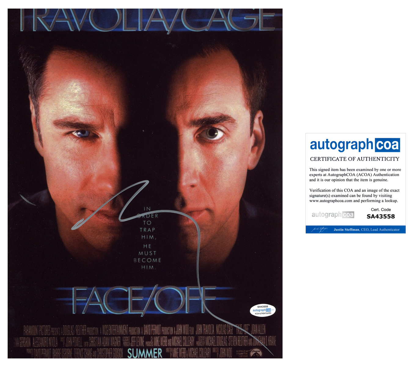 Nicolas Cage Signed Autographed 11x14 Photo Poster painting FACE/OFF ACOA COA