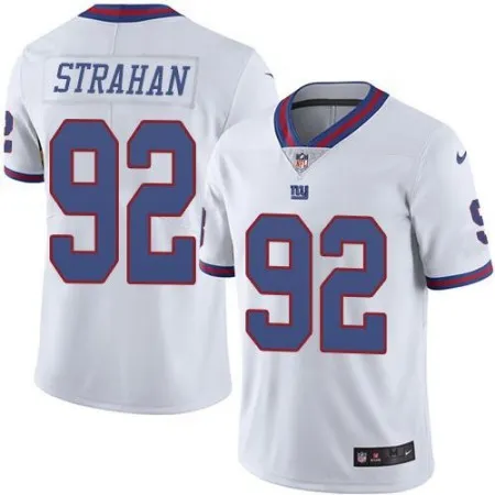 Giants #92 Michael Strahan White Men's Stitched NFL Limited Rush Jersey