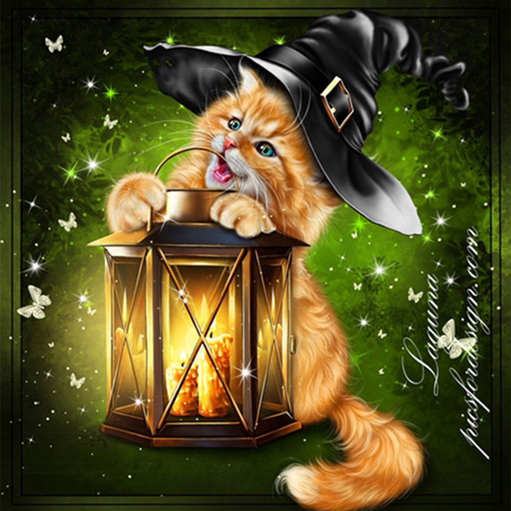 

30*30CM - Square Drill Diamond Painting - Magic Cat, 501 Original