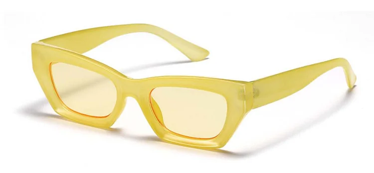 Retro Cat Eye Frame Sunglasses Women Luxury Polygon Small Sun Glasses Men Rectangle Jelly Glasses 2024 Female Eyewear