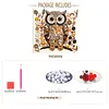 Vintage Brown Owl DIY Button Art Painting Kit 30x30cm Self-Adhesive