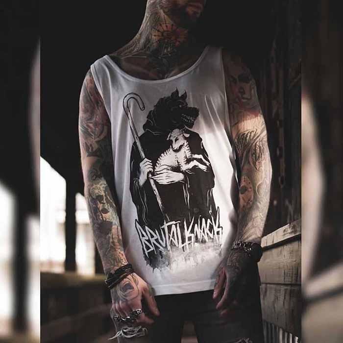 Wolf And Sheep Print Vests
