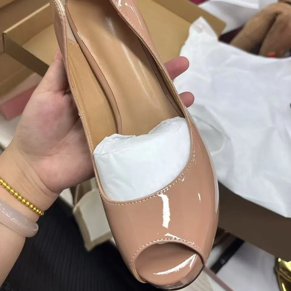Churchf Churchf 2025 Waterproof Table Single Shoes Women's Shoes Red Sole Sexy Fine High Heel Fish Mouth Shoes Large Sexy Banquet Single Shoes