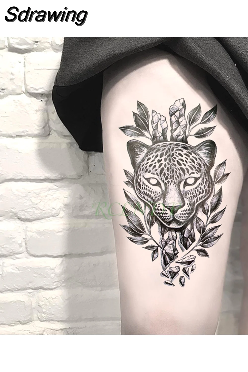 Sdrawing Temporary Tattoo Sticker crow tiger Ganesha wolf forest tatto stickers flash tatoo fake tattoos for women men 7