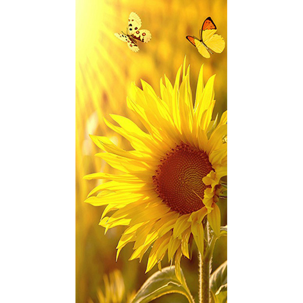 

45*85CM - Round Drill Diamond Painting - Sunflower (Big Size), 501 Original