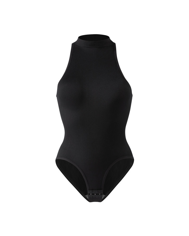 High-Neck Round-Neck Sleeveless Tight-Fitting Tummy-Control Bodysuit