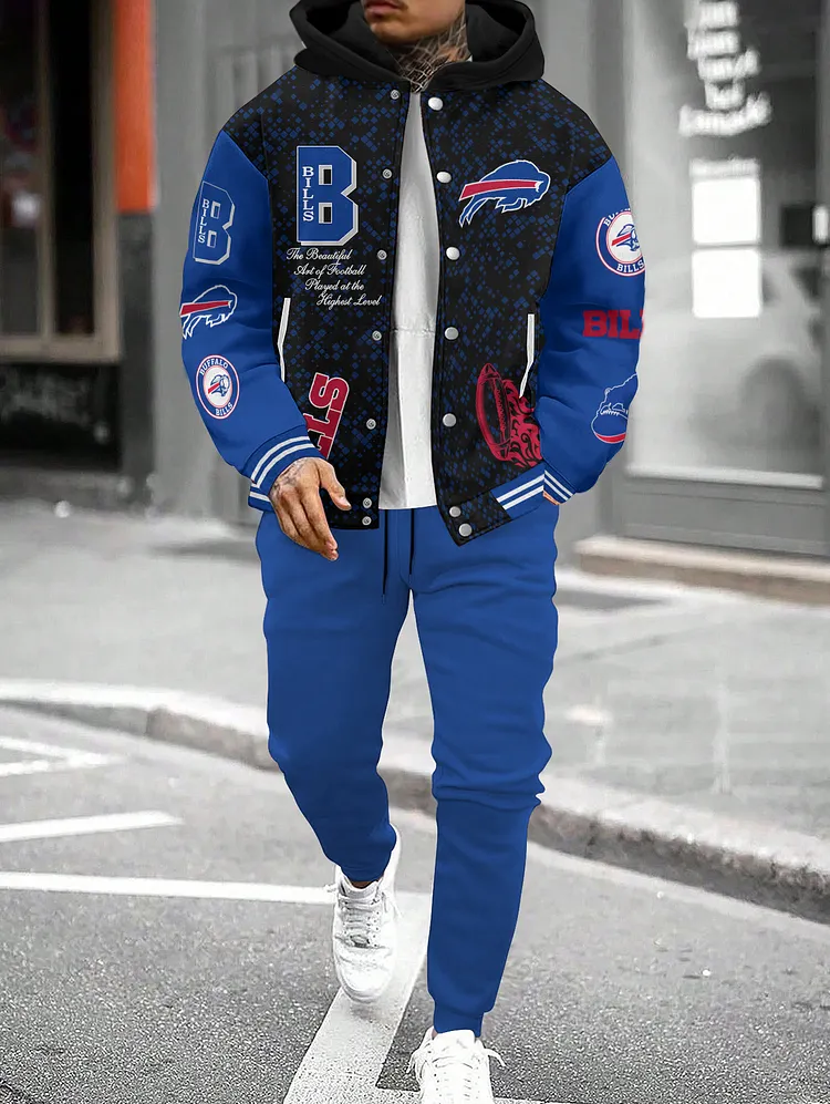 Buffalo Bills 2026  New Design Hooded Jacket With Drawstring Waistband Joggers 2pcs Set