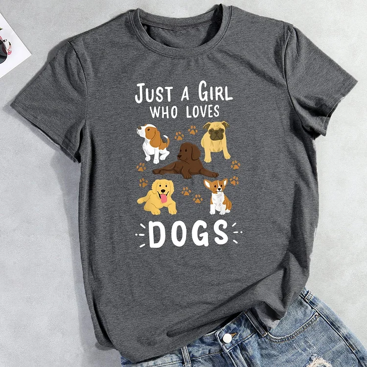 Just A Girl Who Loves Dogs T-Shirt-012906-CB