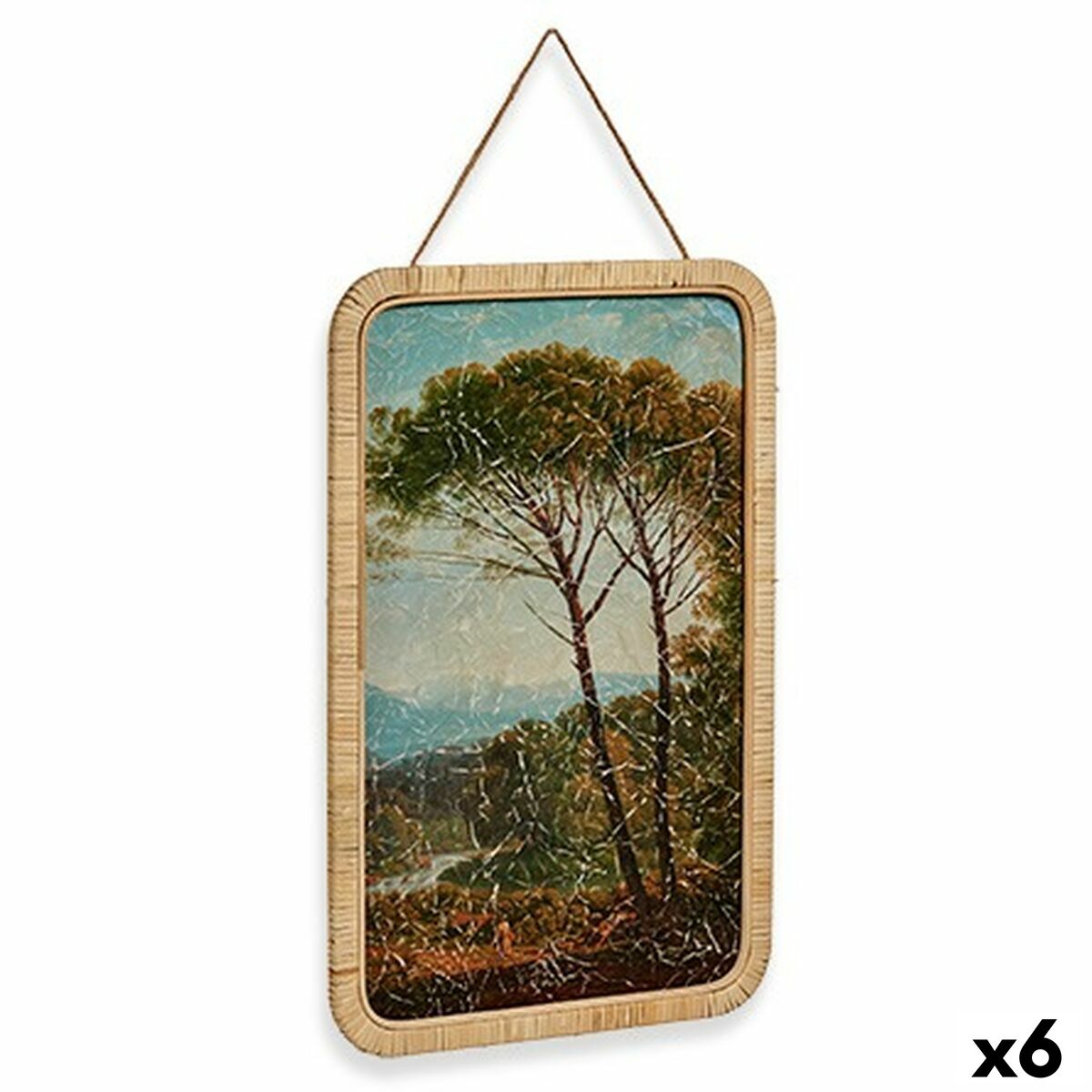 Canvas Gift Decor Tree 2 x 60 x 40 cm (6 Units)