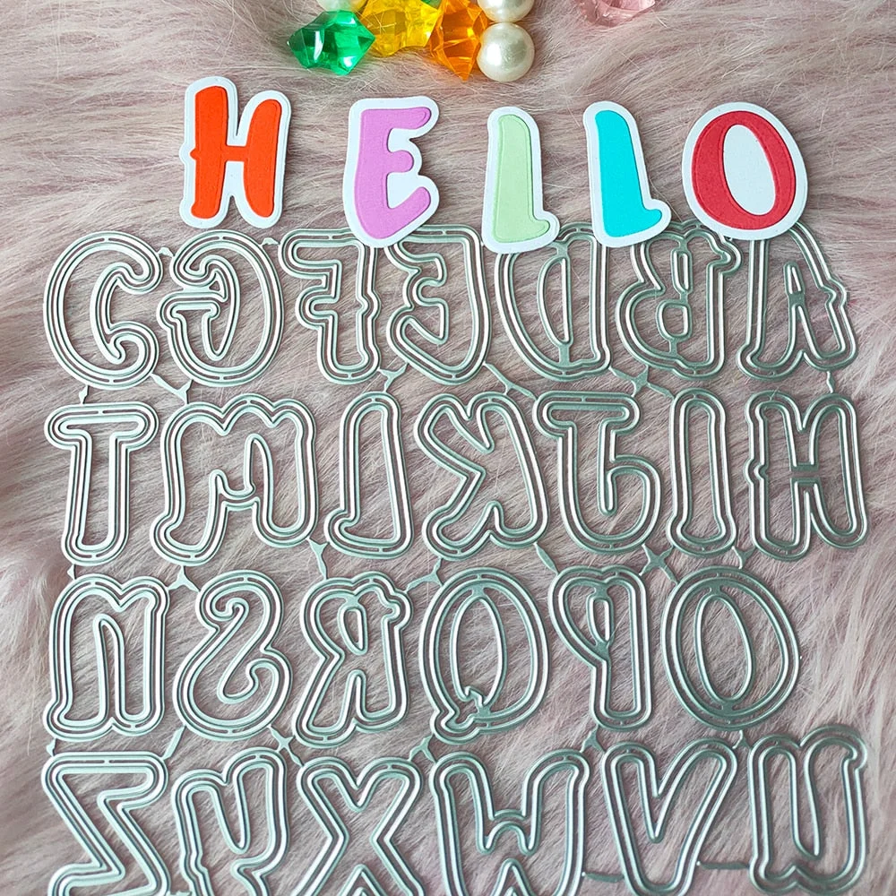 New 26-letter alphabet with backplane metal cutting die mould scrapbook decoration embossed photo album decoration card making