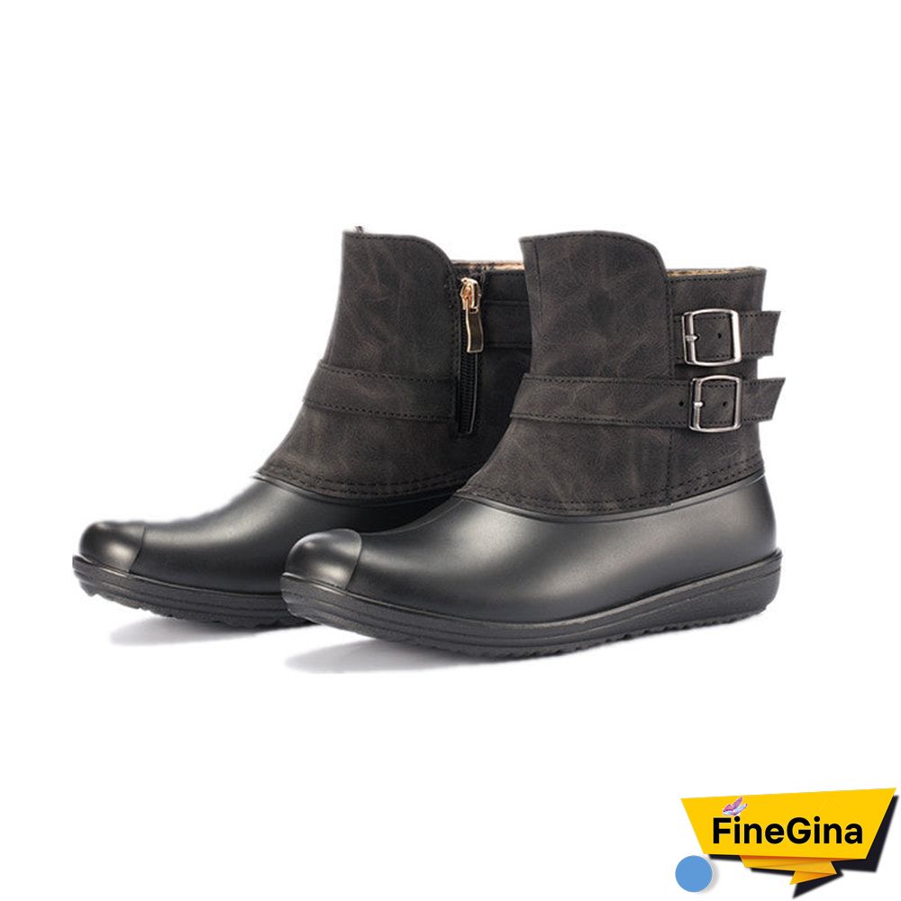 Short cylinder Autumn and Winter Plush rain Boots Shoes