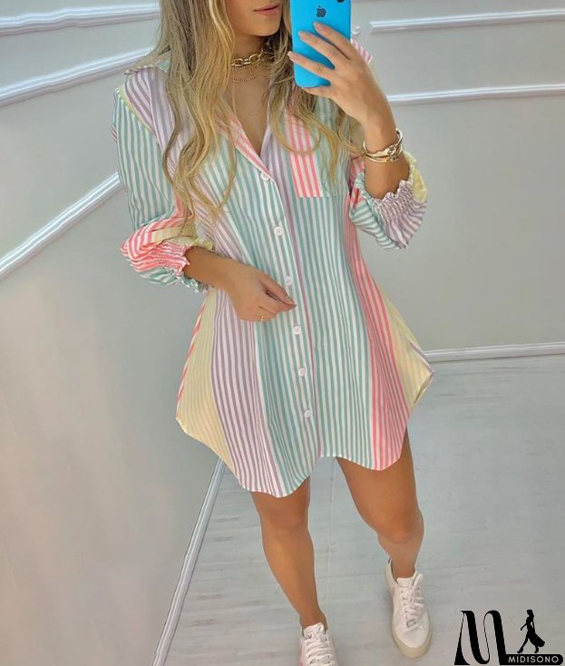 MidiSono - Sexy Fashion Long-Sleeved Cardigan Printed Shirt