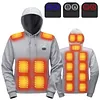 USB Electric Heated Hoodie with 17 Zones Heating Sweatshirt for Men Women Winter