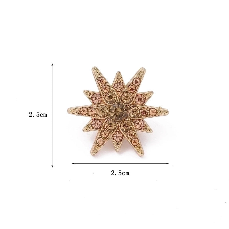 Minimalist Pin Hexagram Alloy Inlay Rhinestones Men’S Brooches