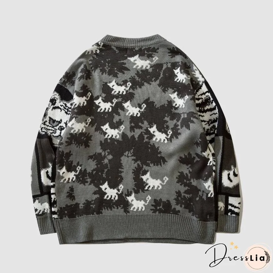 Lovely Tiger Stitching Sweater