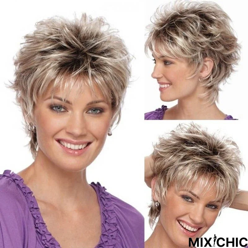 New Wig Women's Gradient Short Curly Hair