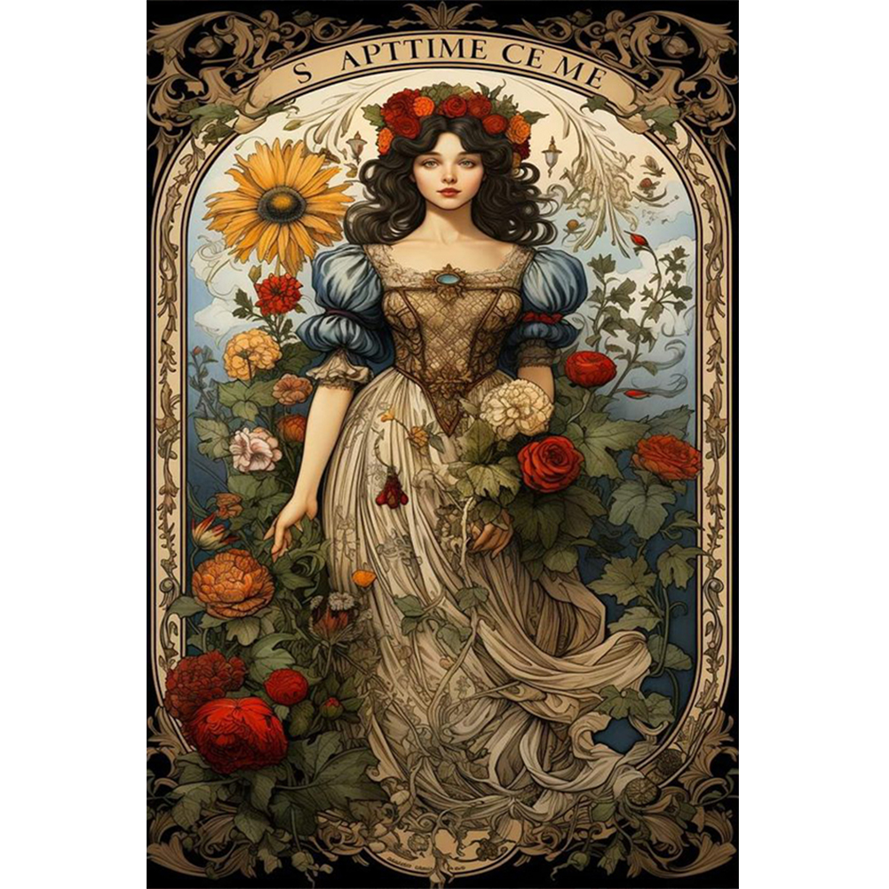 Black Hair Goddess 40*60cm(canvas) full round drill diamond painting