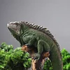 Simulation Lizard Sculptures,Hand Painted Resin Jungle Chameleon Sculpture Tropical Reptile Animal Model Home Decor Craft Ornament Accessories