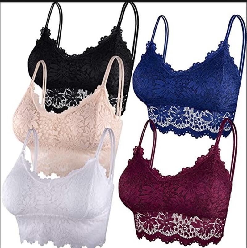 Padded lace camisole bra