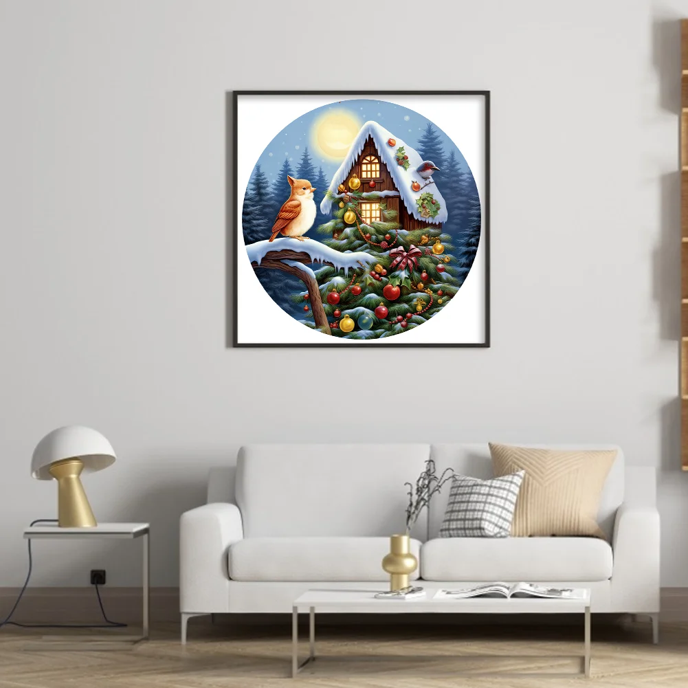 DIY Stamped Cross Stitch 11CT Full Embroidery 40*40cm - Christmas Cottage