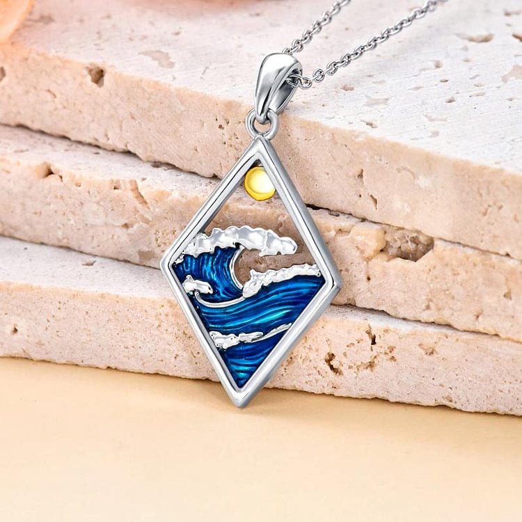 For Love - S925 Love You through Good Times and Bad Unconditionally Diamond Wave Necklace
