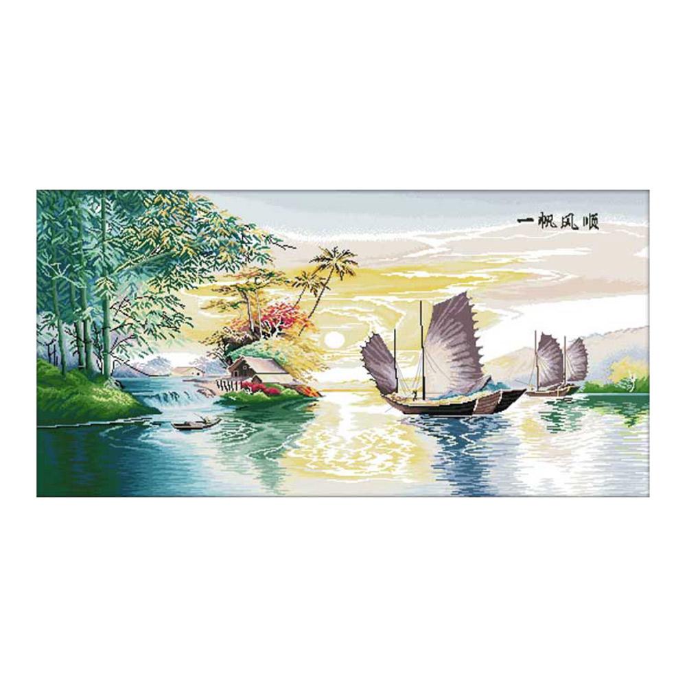 

Smooth Sailing - 14CT Stamped Cross Stitch - 103*55cm, 501 Original