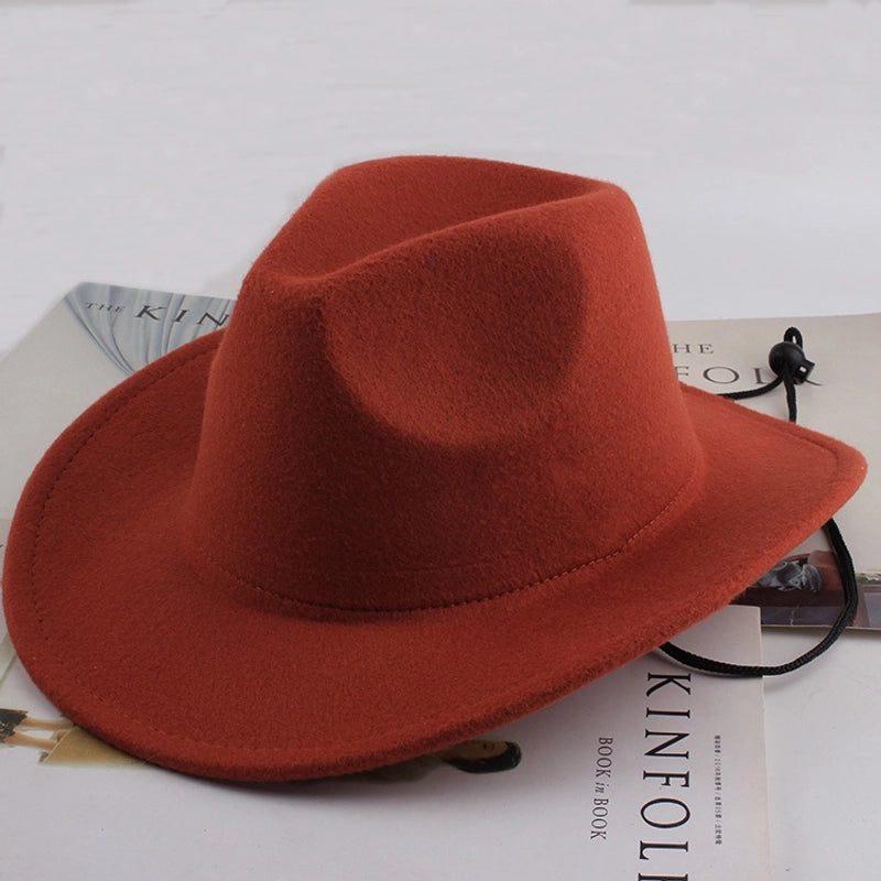 Spring And Summer Style Woolen Cloth Cowboy Hat Men And Women Couples Ethnic Style Roll-up Hat Sunshade Hat Jazz Hat