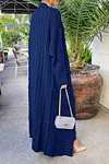 Women's Long Knit Solid Color Dual Pocket Cardigan