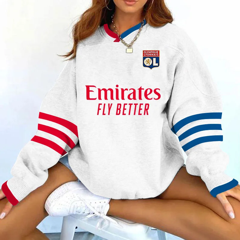 Women's Support OL Football Print Sweatshirt