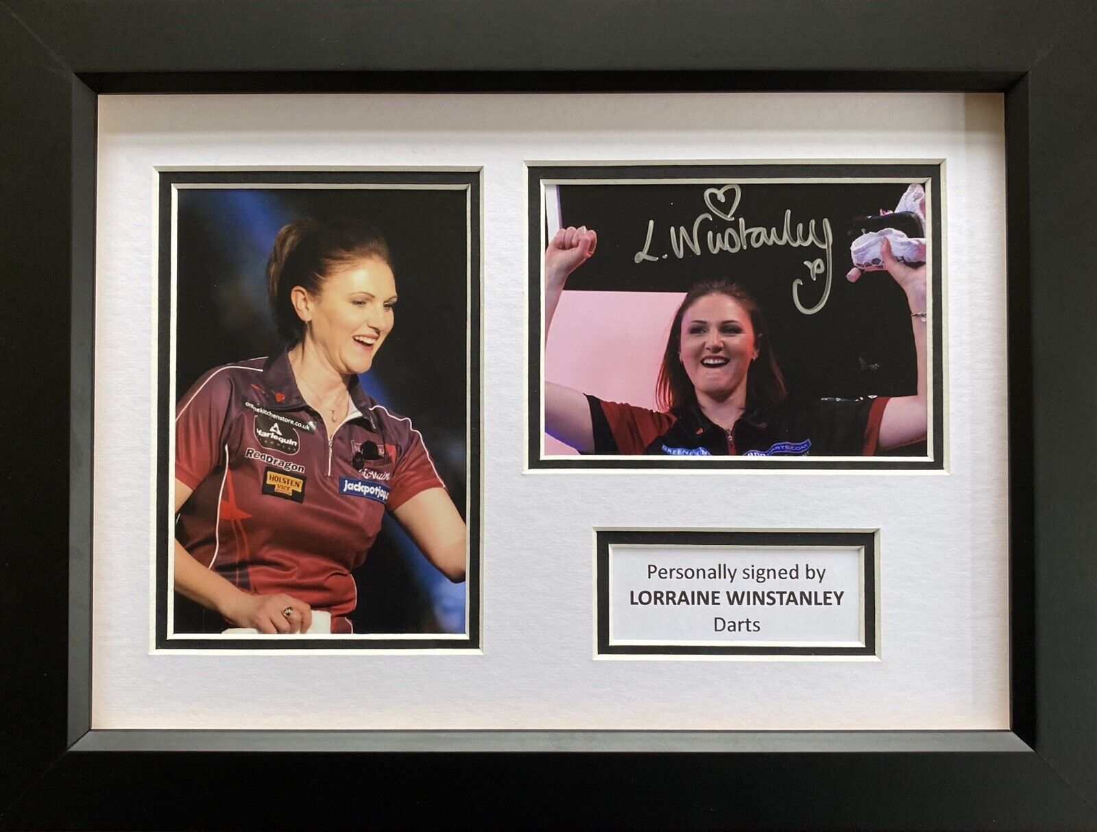 Lorraine Winstanley Hand Signed Photo Poster painting In A4 Darts Frame Display