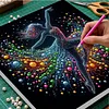 Framed Dancing Girl Wall Art-Pearls Painting Kit DIY Diamond Painting Pearl Dot Crafts 30*30CM