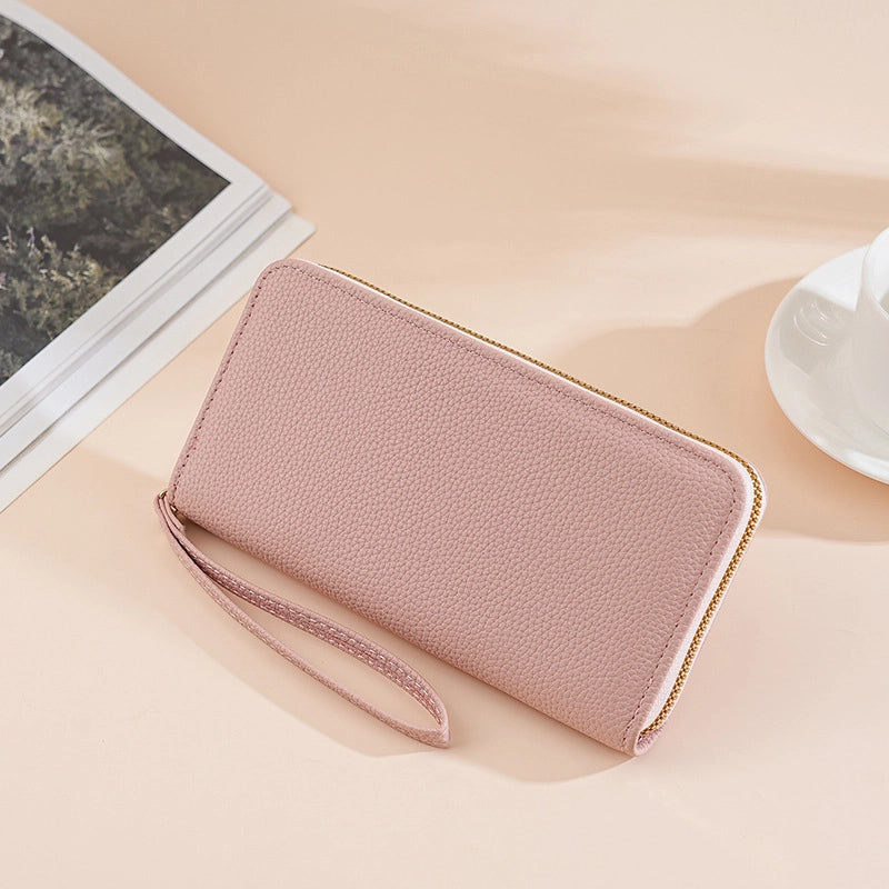 Women’s Solid Color Pu Leather Zipper Wallets