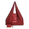 PU Leather Foldable Keychain Tote Bag Expandable Mini Storage Organizer Bag