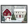 Winter Snowman And Cottage-11CT Stamped Cross Stitch 60*40cm/23.62*15.75in