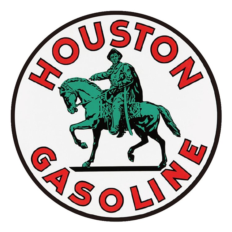 Houston Gasoline - Round Shape Tin Signs/Wooden Signs - 30*30CM