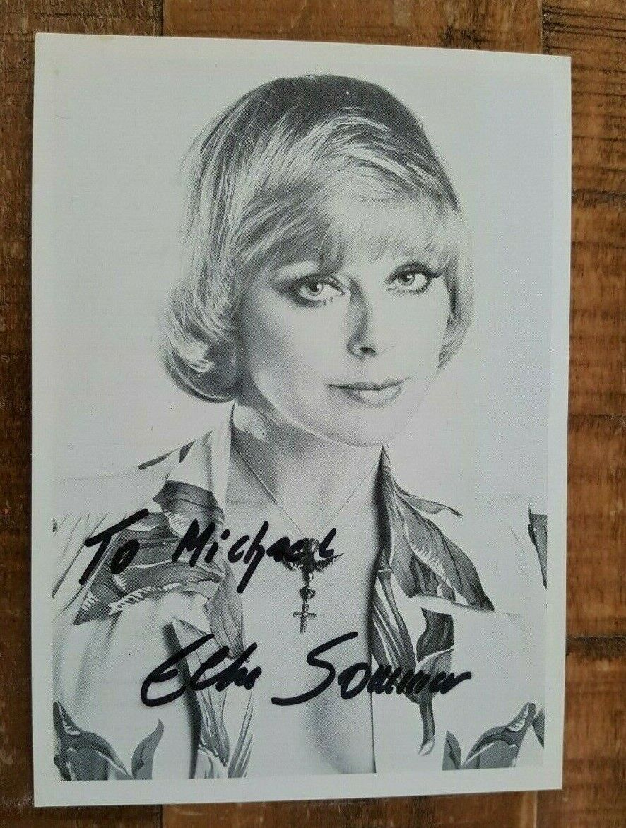 Signed Elke Sommer Photo Poster painting - Black & White (4 x 5 12