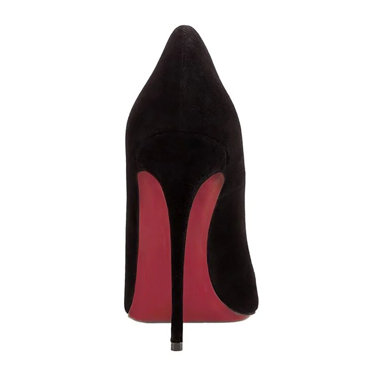120mm Red Bottom Women's Party Wedding Heels Pumps Suede-MERUMOTE