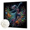 Framed Dancing Girl Wall Art-Pearls Painting Kit DIY Diamond Painting Pearl Dot Crafts 30*30CM