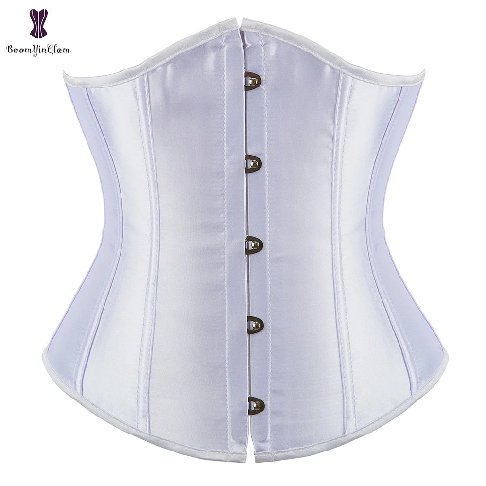 High Quality Metal Busk Clips Wholesale Underbust Waist Corset Slimming Cinchers Lacing Bondage Satin Corsets