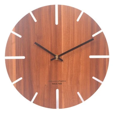 Nordic Retro Wooden Wall Clock Corridor Living Room Decoration Solid Wood Quiet Clocks Hanging Wall Watch Cafe Store Home Decor