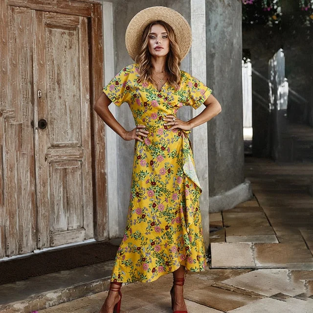 Lace-Up Flower Fitted Midi Dress