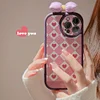 Adorable Heart Plaid Phone Case with Knot for iPhone X/11/12/13/14 