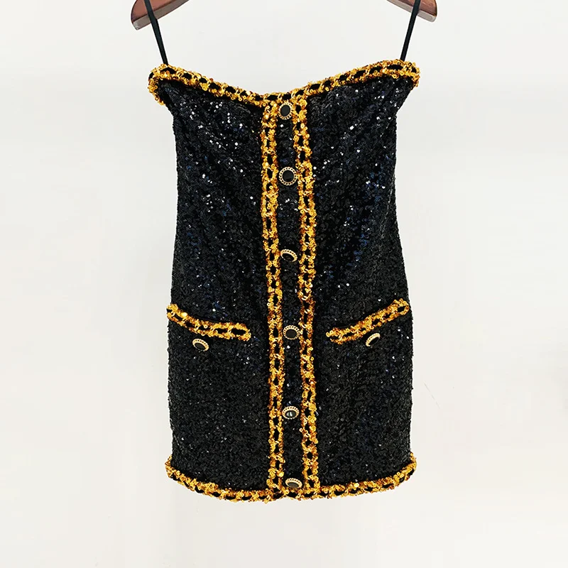 Nigikala Nigikala Early Spring New Star Fashion Heavy Industry Lily Chain Tset Dress